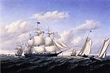 Bound Canvas Paintings - Whaleship 'Speedwell' of Fairhaven, Outward Bound off Gay Head